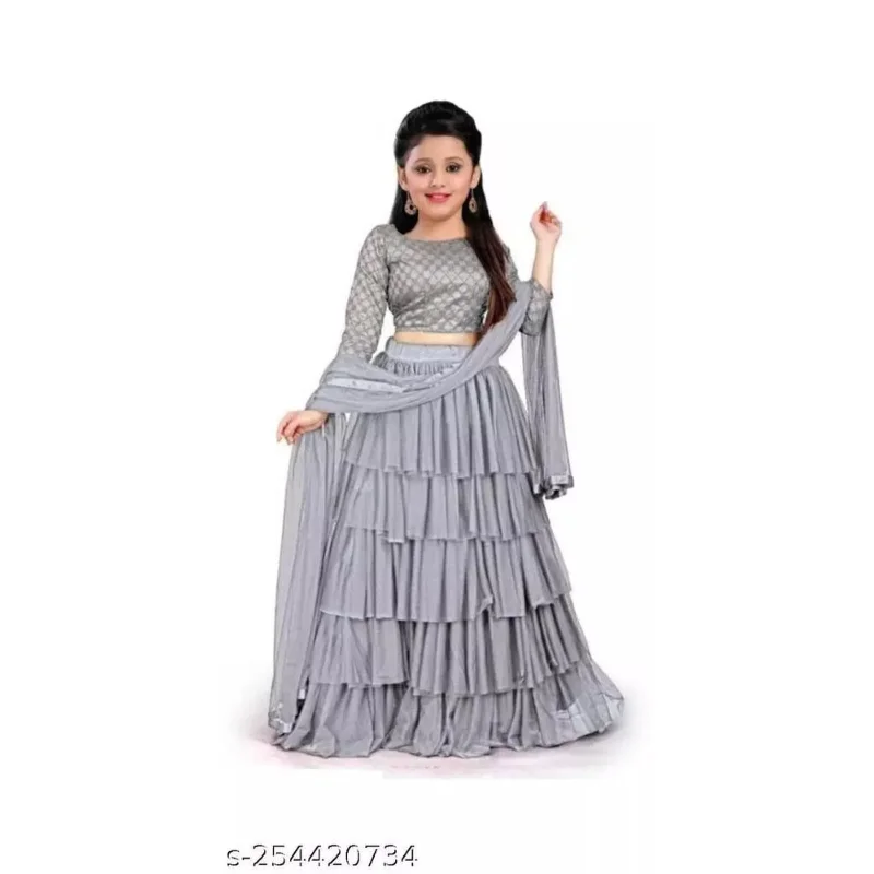 

Indian Traditional Girls Kids Lehenga Choli Ethnic Wending Wear