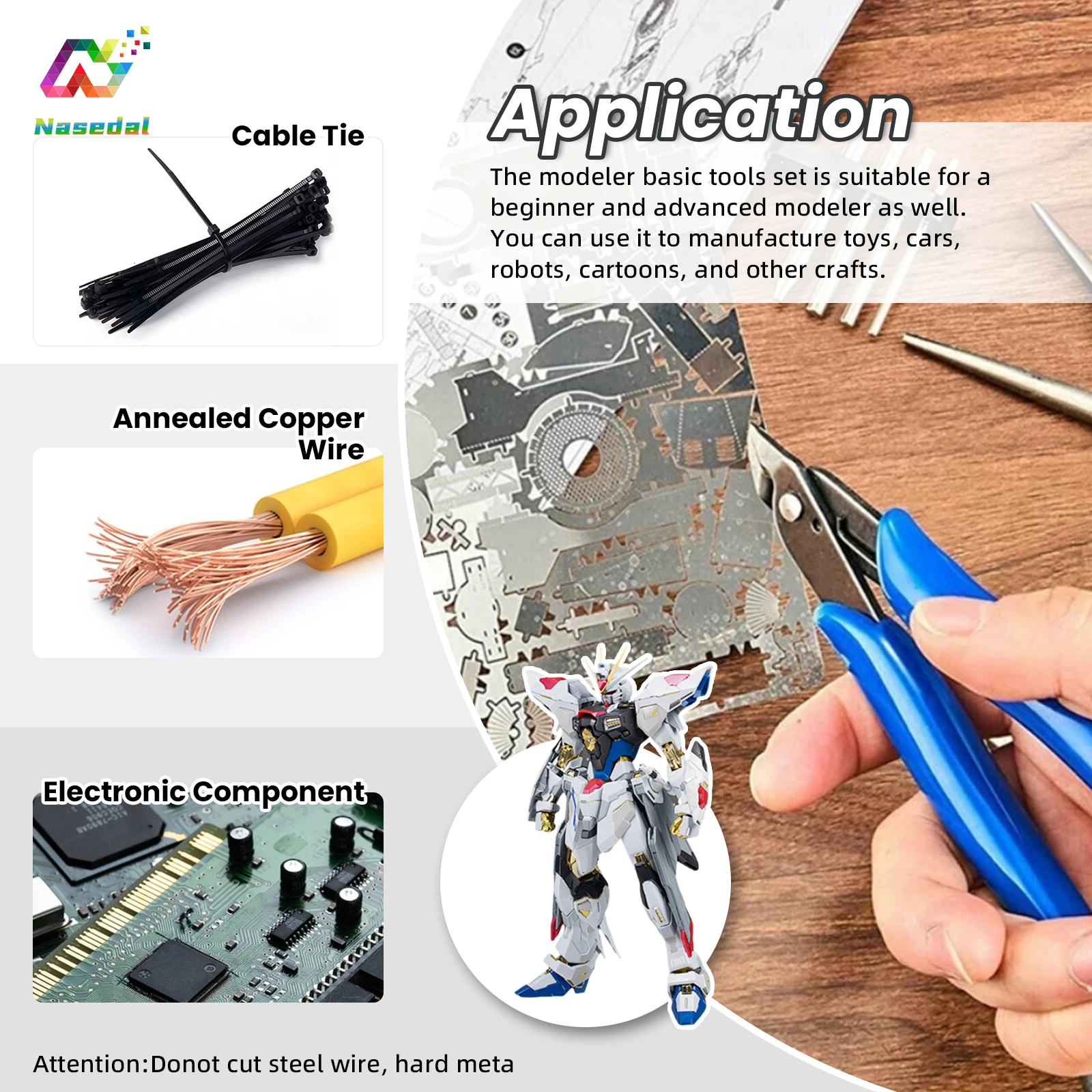 9pcs/Set Basic Model Tools for Gunpla Model DIY Hobby Craft Building Fix Assembly Beginner Hand Mini Precision Scissors Tweezers