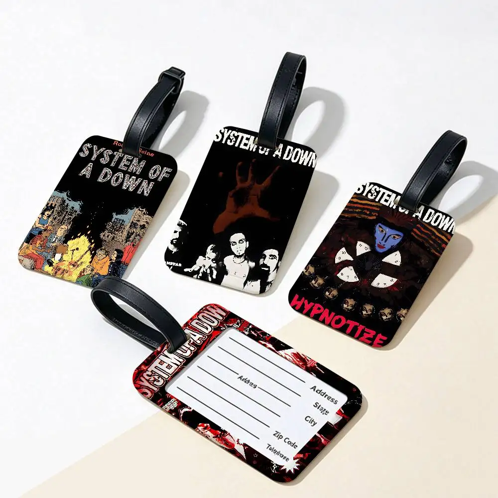 S-System Of A D-Down Band Durable PVC Anti lost Baggage Tag With Info Card Lightweight Luggage Identification Label