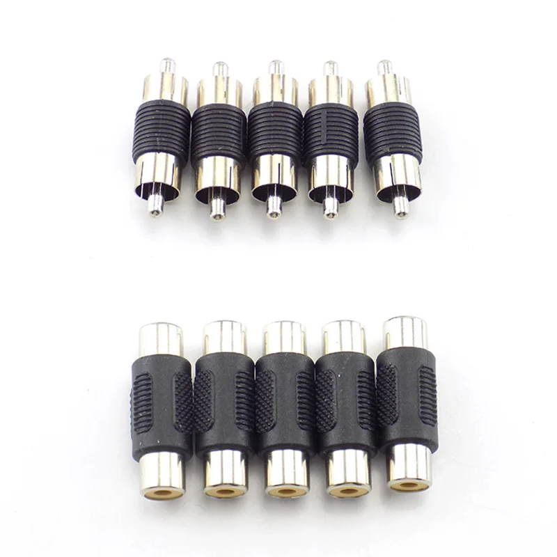 Dual RCA Male to Male Coupler Female to Female Audio Connector Adapter AV Cable Plug For CCTV Camera Connector Video