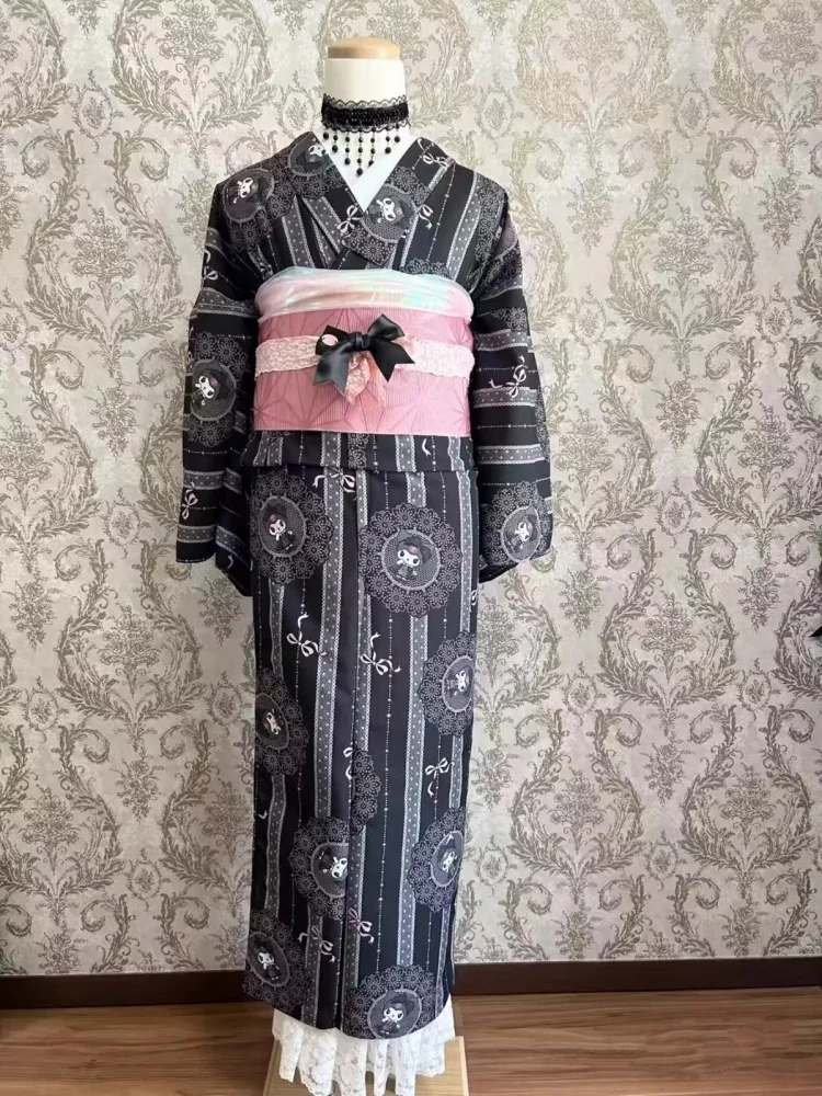 

Women's Japanese Style 2-Piece Kimono Set Easy-to-Wear Prints Yukata Cosplay Costume Summer Dress