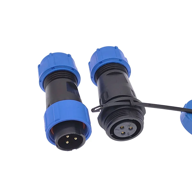 Welding Free Waterproof Plug Socket IP68 SP17 Cable Connector 2pin 3pin Male Female Screw connection