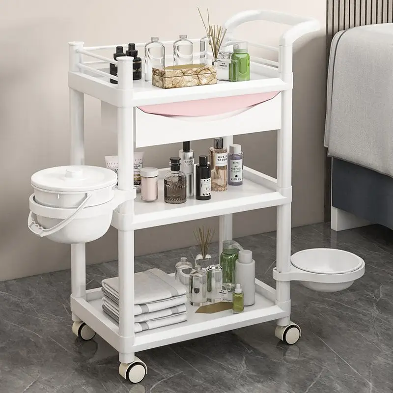`Salon Trolley Salon Furniture Beauty Cart, Rolling Storage Rack, Manicure Tool Handcart for SPA Barber Medical Treatment Use`