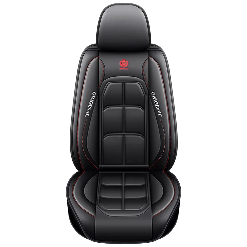 1pc PU Leather Universal Fit Car Seat Cover Protector Mat with Soft Cushion Full Package Seat Cover Auto Interior Accessories