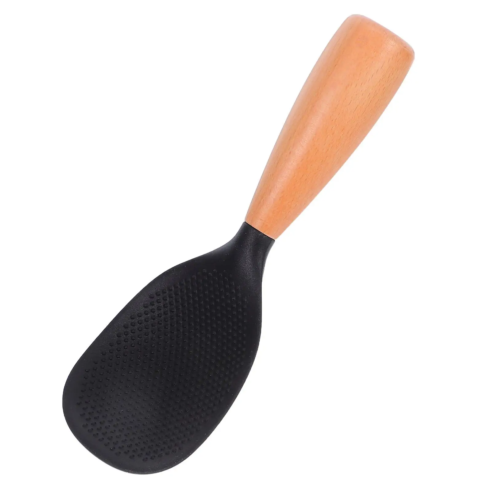 

Silicone Rice Spoon Wooden Handle Nonstick Heatresistant Spatula Scoop Rice Cooker Compatible Ergonomic Antislip Selfstanding