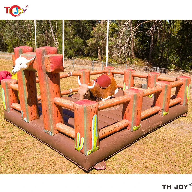 New Design 5x5m Mechanical Bull Riding For Carnivals Inflatable Rodeo Bull Game