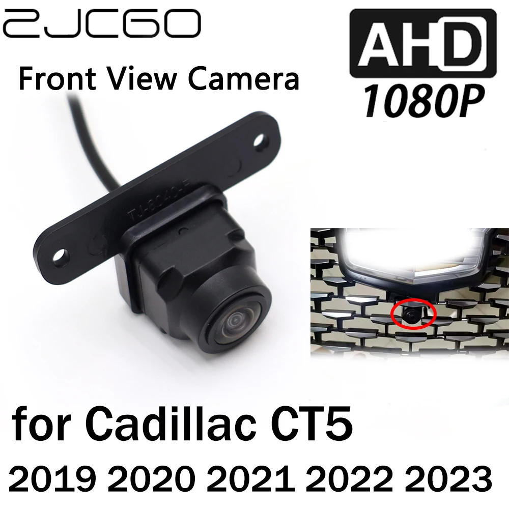 

ZJCGO Car Front View LOGO Parking Camera AHD 1080P Night Vision for Cadillac CT5 2019 2020 2021 2022 2023