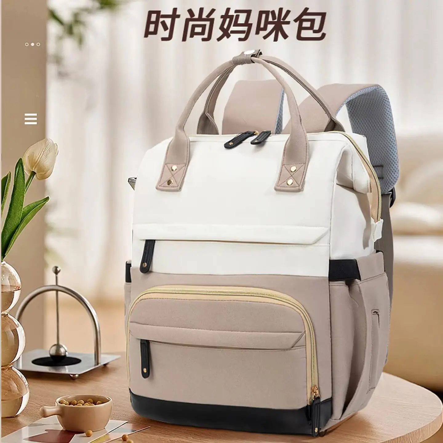 

Waterproof Fashion Oxford Large Capacity Zipper Travel mommy Backpack Multi functional Travel Usb Laptop diaper bag Backpack