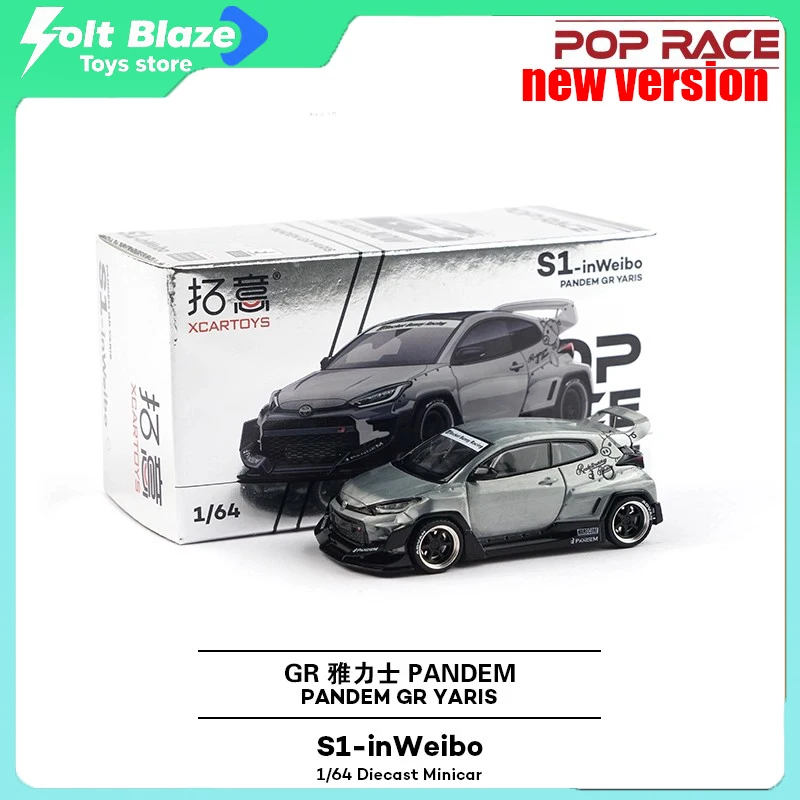 

POPRACE 1/64 Toyota GR Supercar Yaris InWeibo Clear Coat Racing Car Model Alloy Static Cars Model Boy Collectible Toys Gifts