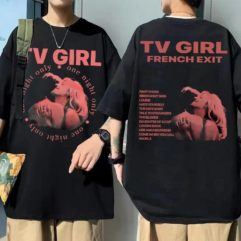 Trend Tv Girl Lovers Rock Song Print T-shirt Men Women Cotton Hip Hop Oversized Tshirt Short Sleeve T Shirt Streetwear Tops Tee