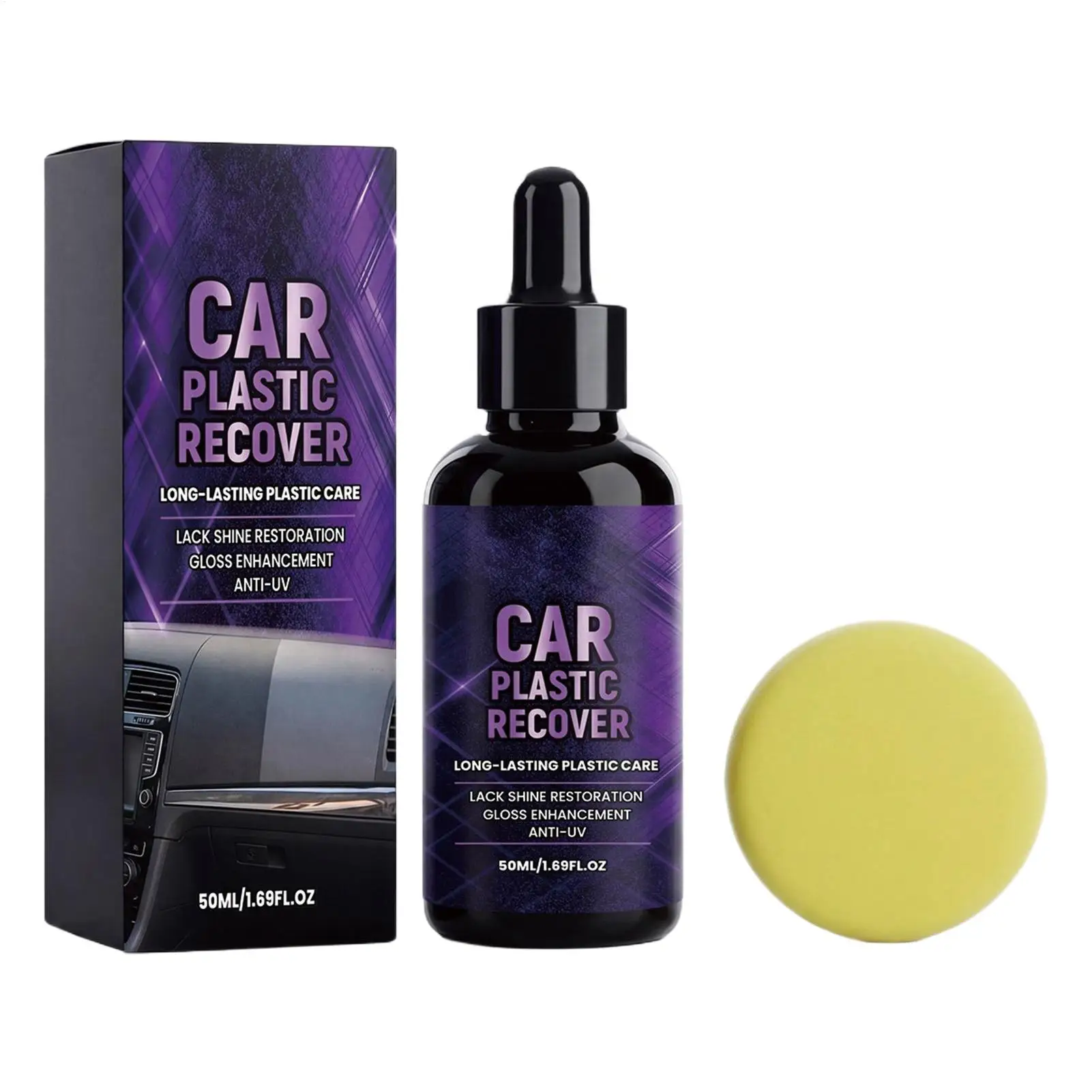 Car Interior Cleaner 50ml Fast Acting Polishing Cleaning Car Exterior Trim Restorer Polishing Agent for Detailing Maintenance
