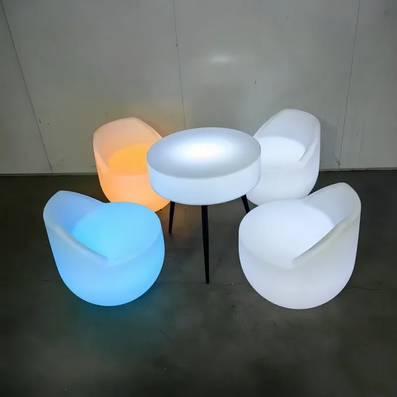 LED luminous table and chair leisure combination outdoor entertainment coffee table bar loose table villa hotel courtyard stool