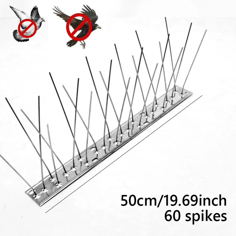 Stainless Steel Pigeon Spikes and Bird Repeller Deterrent 33cm 50cm Balcony Anti-bird Repellent Thorn Nail Kit Pest Control