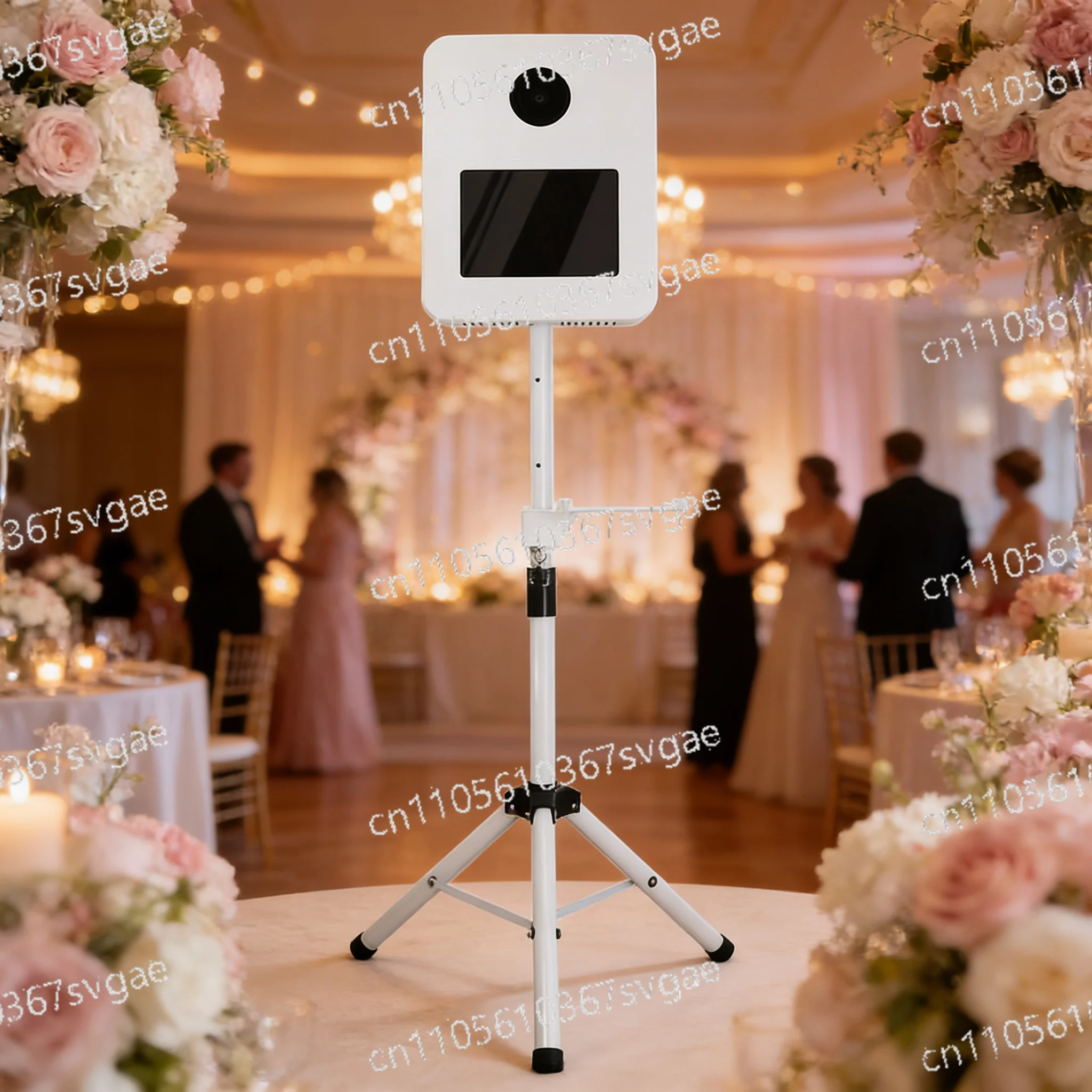 Portable Photo Booth Machine with Circular Ring Light, Self Portrait Booth for Wedding Party Event Use