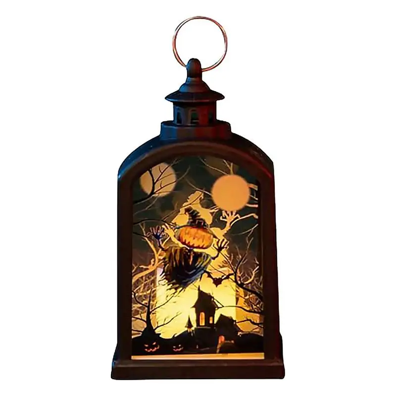 Halloween Candle Lantern Electronic LED Lanterns Candle Decor Retro Clock Shape Decoration Lanterns For Mantel Garden Kitchen