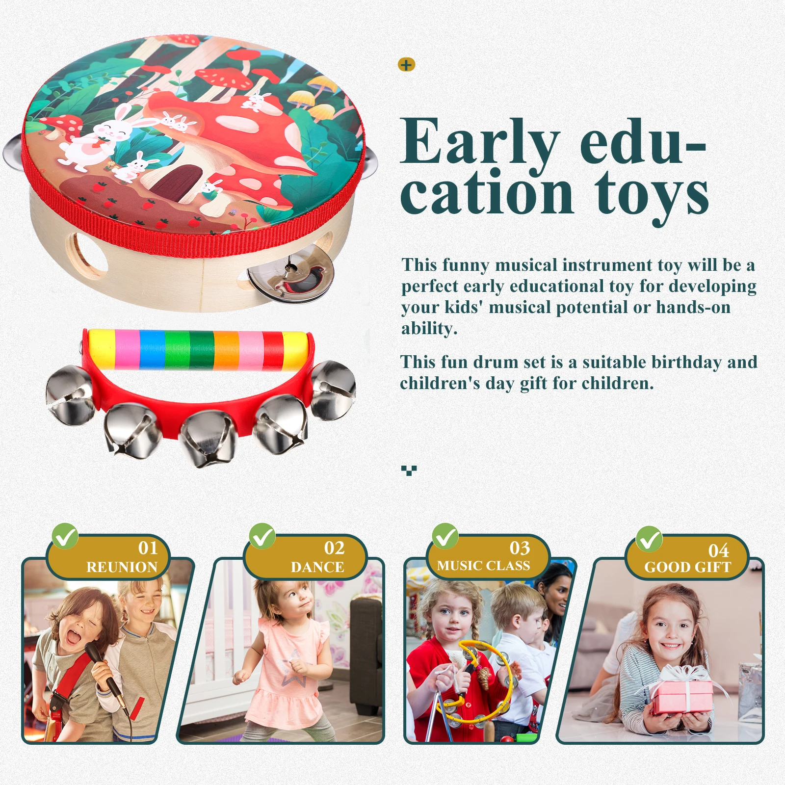 13 pçs conjunto de instrumentos musicais da criança crianças pré-escolar aprendizagem precoce educacional sensorial ritmo desenvolvimento brinquedos da criança