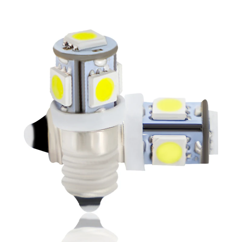 10piece AC E10 3v 6v 9v 12V 24V 5SMD 5050 LED flashlight torch bulbs led flashlight bulb light Head lamp bulb 3000K 6000K