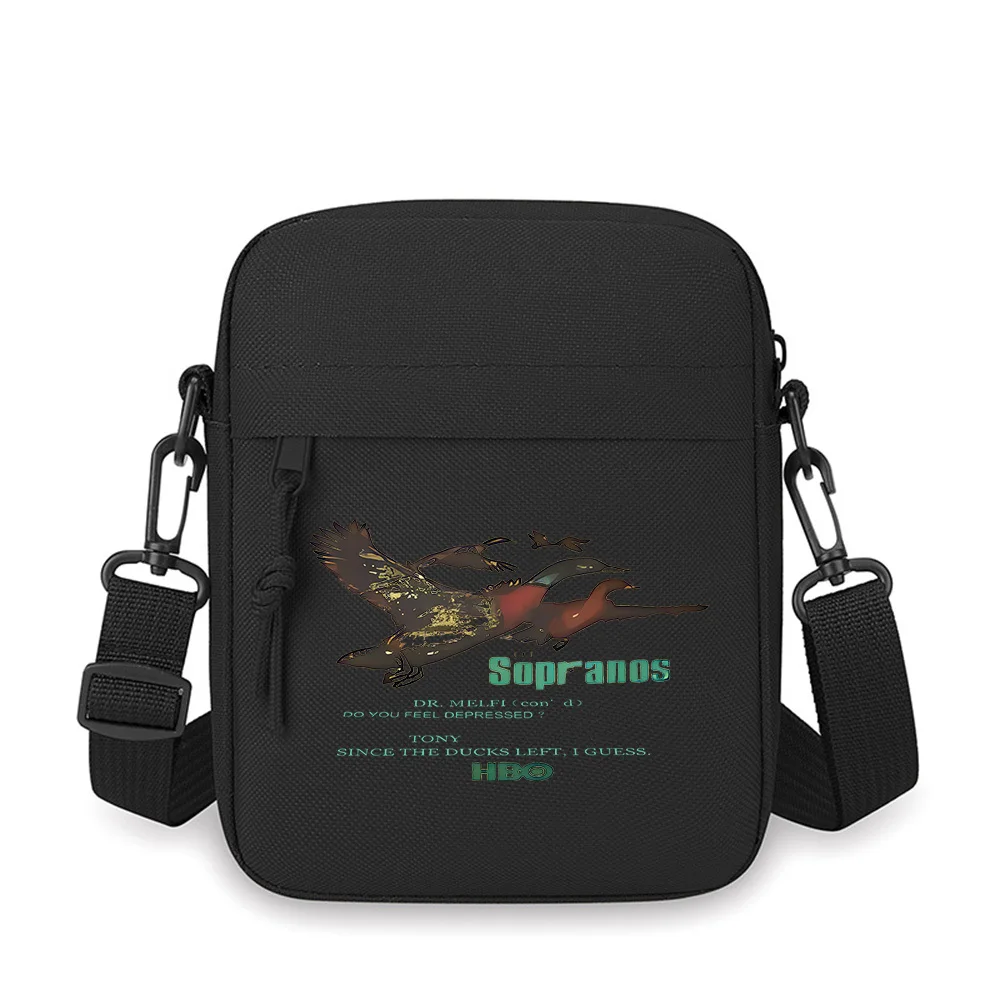 Ducks flying,show quote and text HBO Men Crossbody Bag Single Shoulder Women Cartoon Anime Film Printing Design Unisex