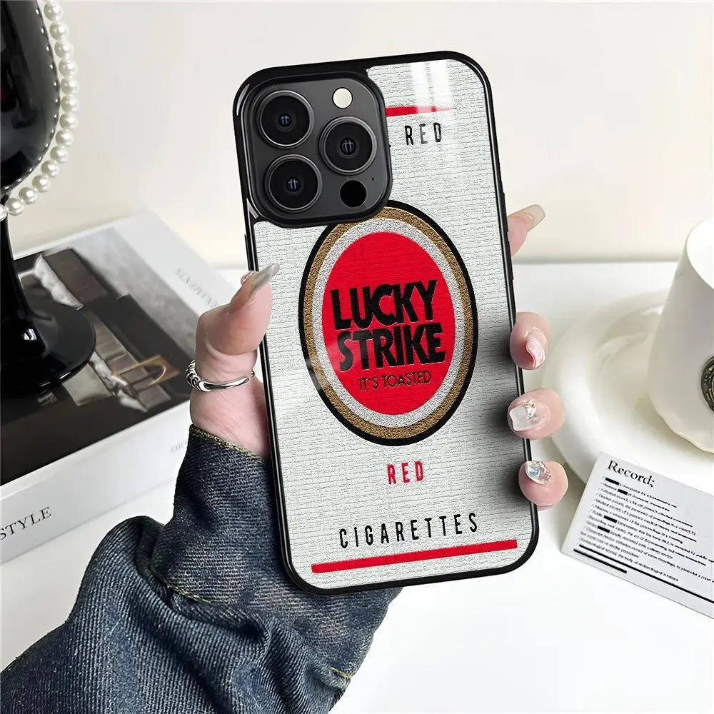 

Cigarette L-Lucky strikeS Phone Case For iPhone 16 15 14 13 12 11 Pro Max Plus Mini Magnetic Magsafe Wireless Charging Cover