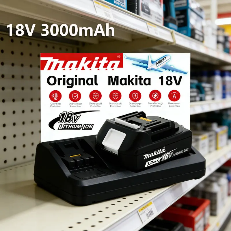 

3.0Ah Makita 18V Battery 3000mAh BL1860B BL1840 BL1830B BL1850 BL1860 BL1815 Replacement Lithium Battery Makita charger