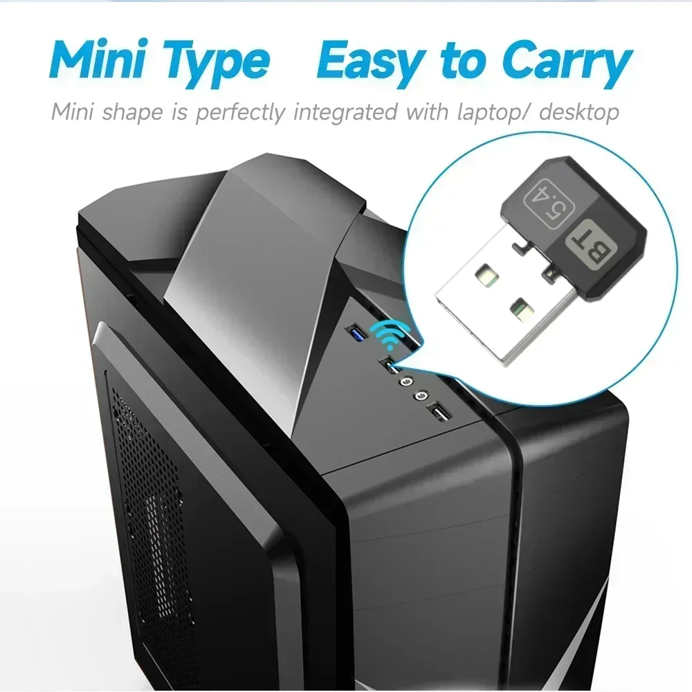 USB BT 5.4 دونغل محول يدعم ويندوز 11/10 USB الارسال للكمبيوتر المتكلم ماوس لاسلكي سماعة لوحة المفاتيح