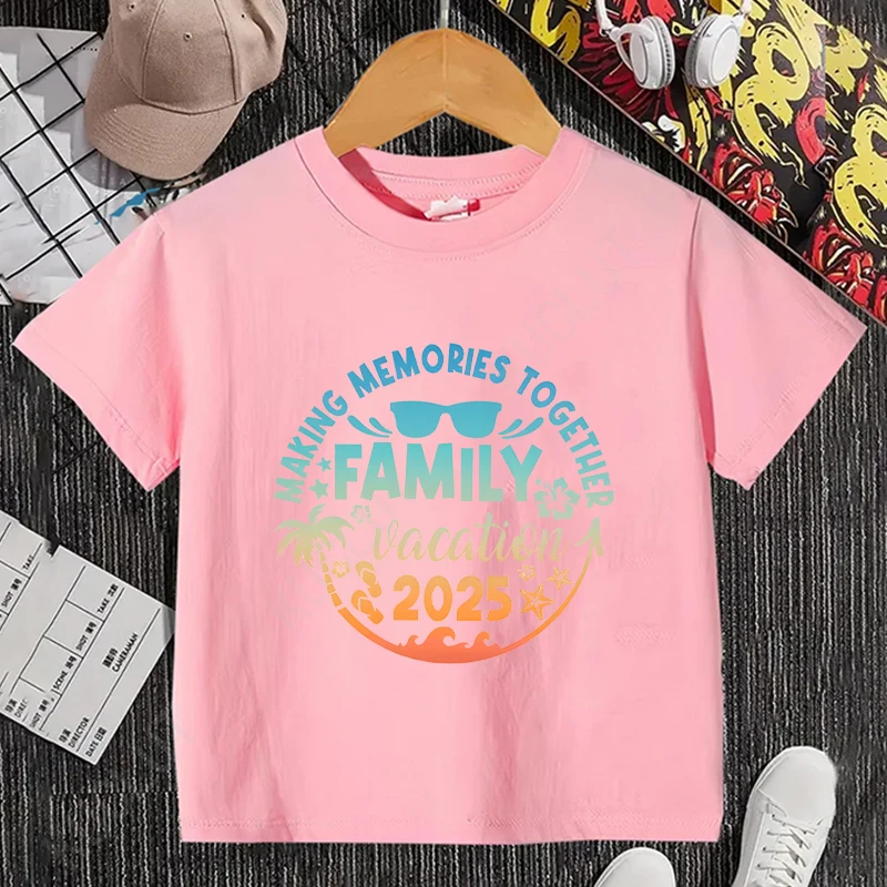 Family Vacation 2025 Unisex T-shirts Making Memories Together Cruise Trip Shirt Squad Group Matching Clothes Vacay Mode Kids Tee