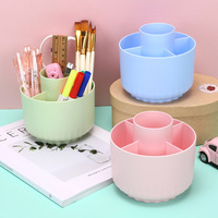 360° Rotating Pen Holder Desk Large Capacity 5-Grid Pencil Storage Box Organizer Makeup Brush School Pen Stand Office Storage