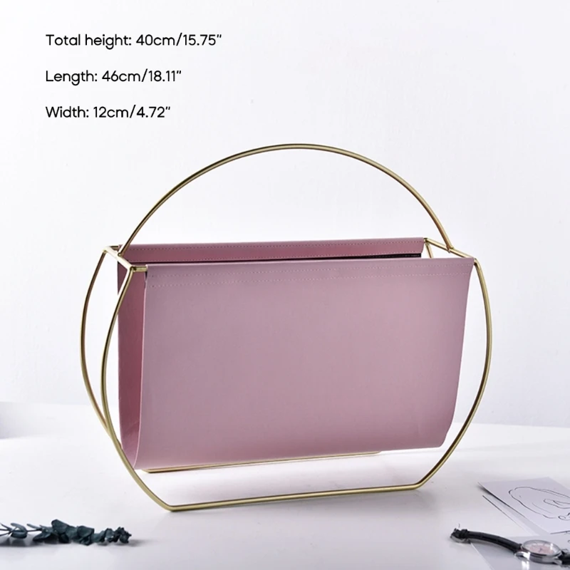 Portariviste moderno in piedi Portariviste in pelle PU con struttura in metallo Drop shipping