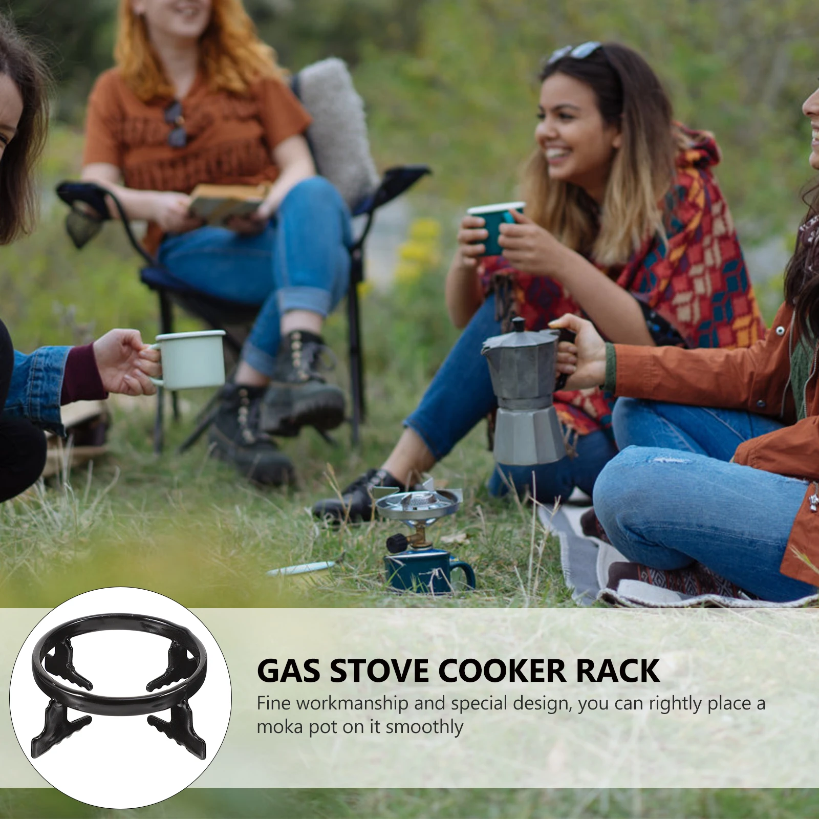 

1pc Pot Stand Coffee Stove Rack Gas Cooker Holder Material Smooth Surface Practical Use Storage Iron Burner Kitchen