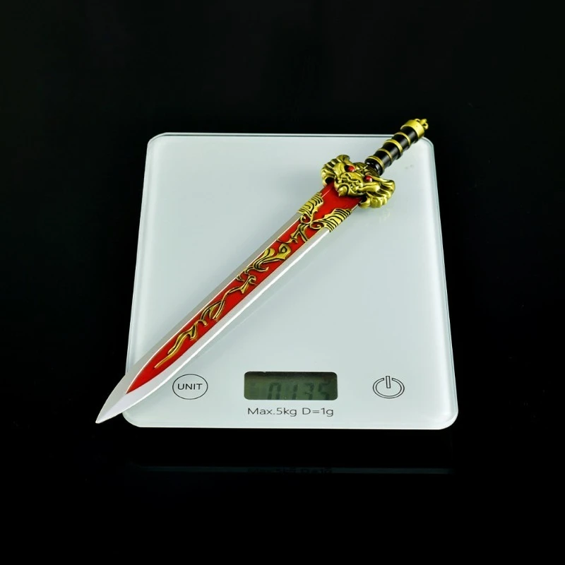 28 cm/11.02in Creatie van de Goden 12 Zwaarden Randapparatuur Wapens Model Metal Craft Mannelijke en Vrouwelijke Zwaard Ornament Desktop Display