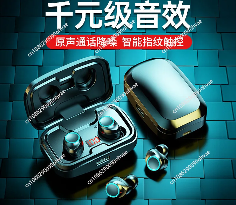 Wireless Bluetooth Headset TWS Metal Digital Display Waterproof Sports Headset G02