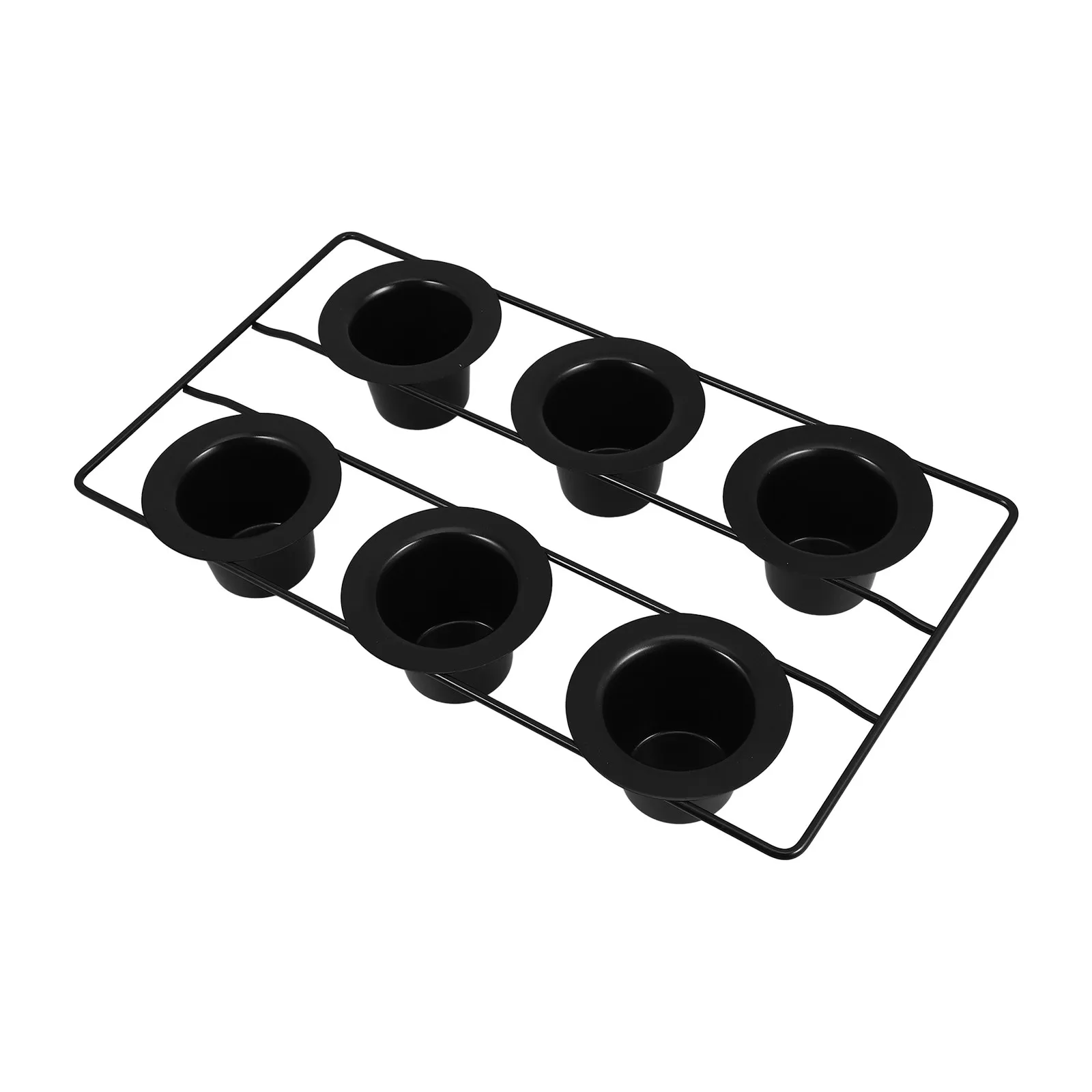 6-Cup Robust Black Carbon Steel Nonstick Muffin Pan Deep Cupcake Tin for Family Parties Oven Baking Pudding Popover Doughnut