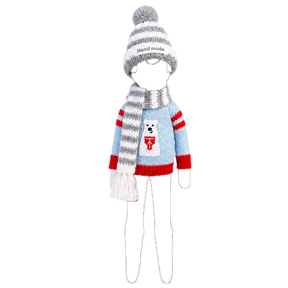 Christmas Doll Sweater Knitted Hat Scarfs For Elf Doll For Babi 11.8Inch(30cm) Doll Clothes Accessories Christmas Gift Girl Toys