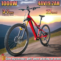 E Bike 1000W Motor 48V19.2AH Battery Dual Hydraulic Brake Electric Bike 29-Inch Tire 27-Speed Commuting Electric Bicycle