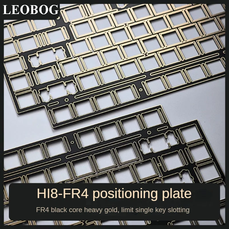 

Leobog Hi8 Keyboard Plate Custom Black Core Immersion Gold Mechanical Keyboard Accessories 1.5mm FR4 Slotted Positioning Plate