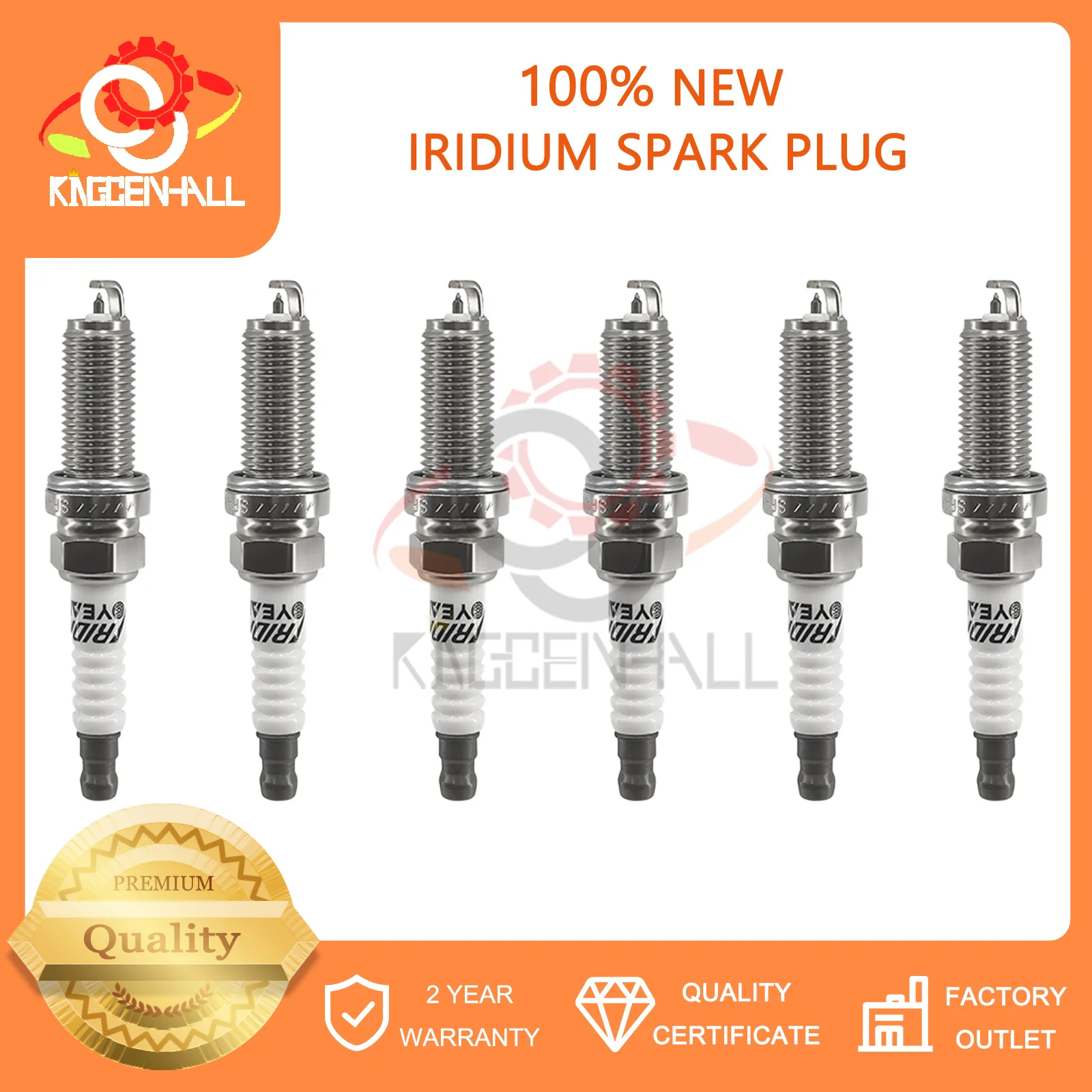 6Pcs Spark Plugs Wear Parts ILKAR8H6 Compatible With Jaguar XJ XF XE F‑TYPE Land Rover Range Rover L405 C2Z28434 LR050998