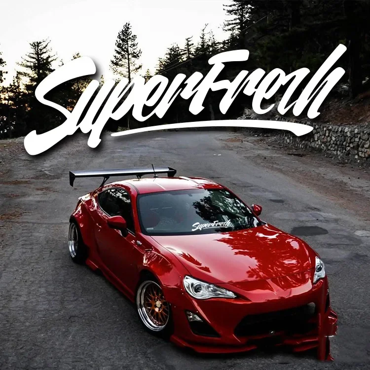 

1PCS Automobile Window Door Body Stickers Car Fans Funny Words superfrezh Decals Waterproof 28x7cm