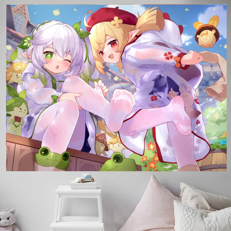 

VIKAMA Cute Sexy Anime Girl Tapestry Kawaii Aesthetic Wall Hanging for Bedroom Living Room Dorm Home Background