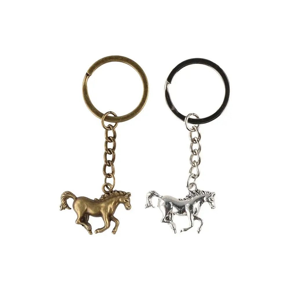 Horse Racing Horse Pendant Key Chain Running Horse Silver Metal Horse Keychain Unique Metal Vintage Horse Pendant Keyring