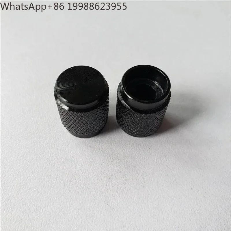 8Pcs Aluminum Knob Potentiometer Knob D Shaft Knurled 12.5*16*6Mm Black Car Audio Amplifier Tuning Cap Encoder Volume Control