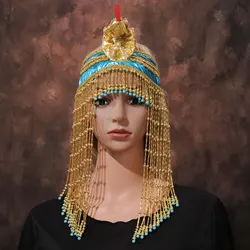 Starożytne egipskie nakrycia głowy Cleopatra kobiety Halloween Cosplay egipt królowa węża nakrycie głowy nakrycie głowy dla dorosłych egipskich akcesoria do kostiumów