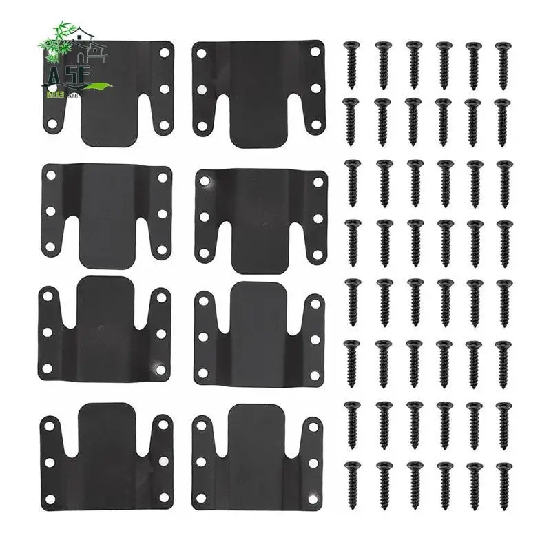 

A05E-Universal Sectional Sofa Interlocking, 8 Pieces Couch Clips Sofa Connectors Bracket Furniture Connectors With Screws