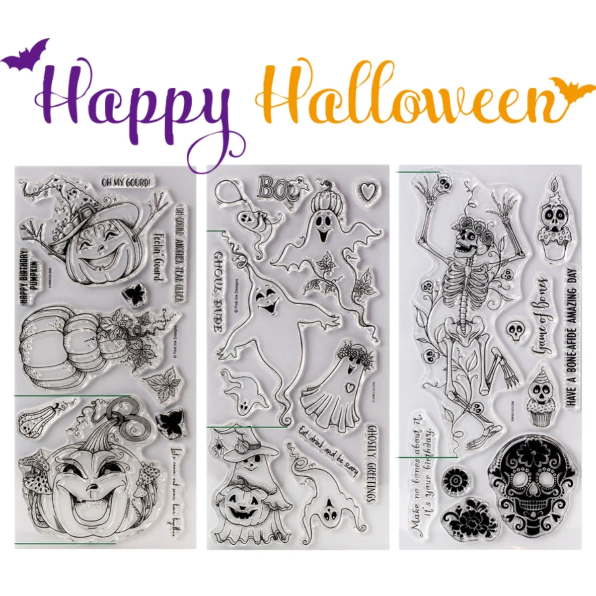 Halloween Ghoul Dude Bones Gourd Clear Stamps For DIY Decorating Scrapbook Paper Card Album Embossing Craft Newest August