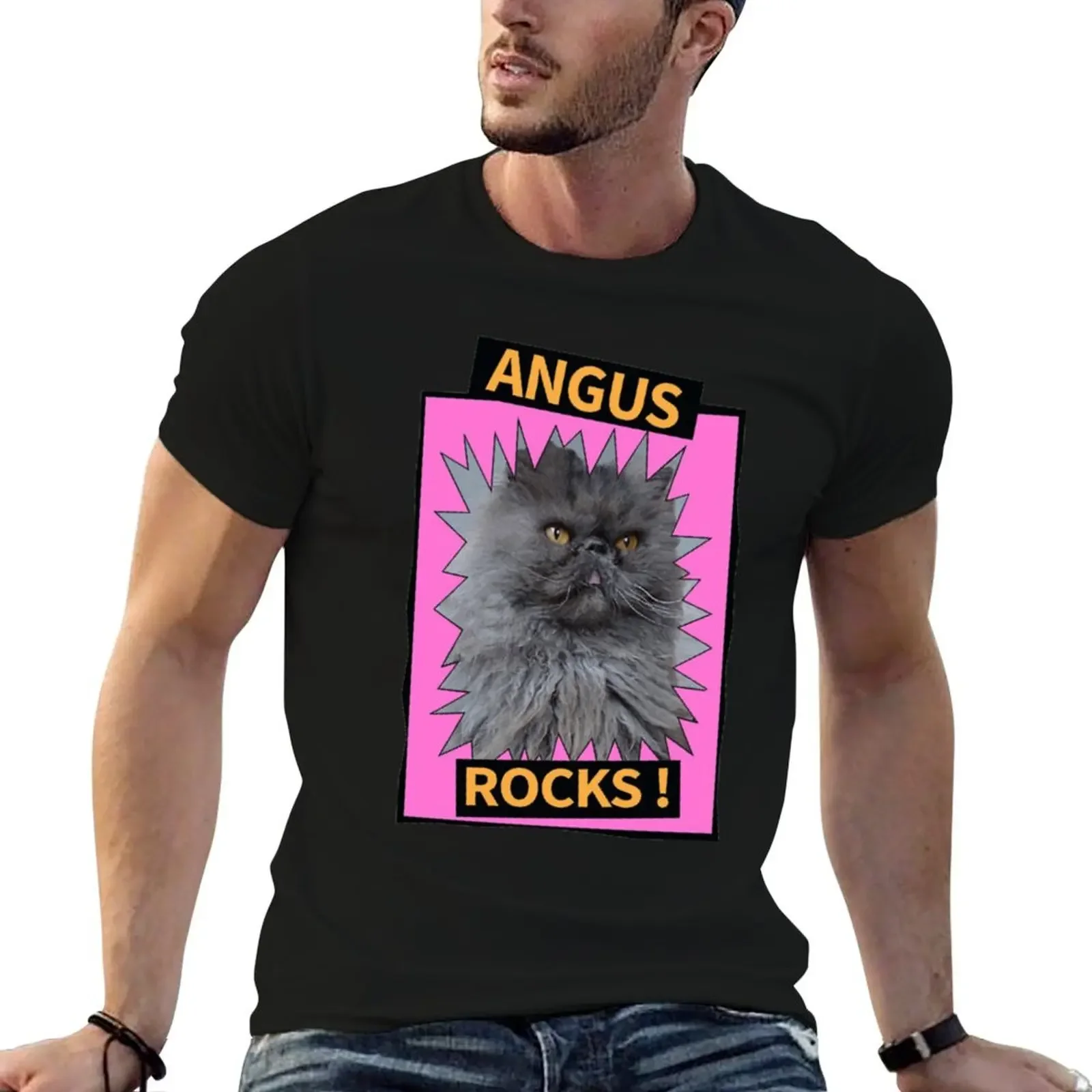 

Angus Rocks Essential T-Shirt animal prinfor boys graphic t shirts oversized Men's t-shirt