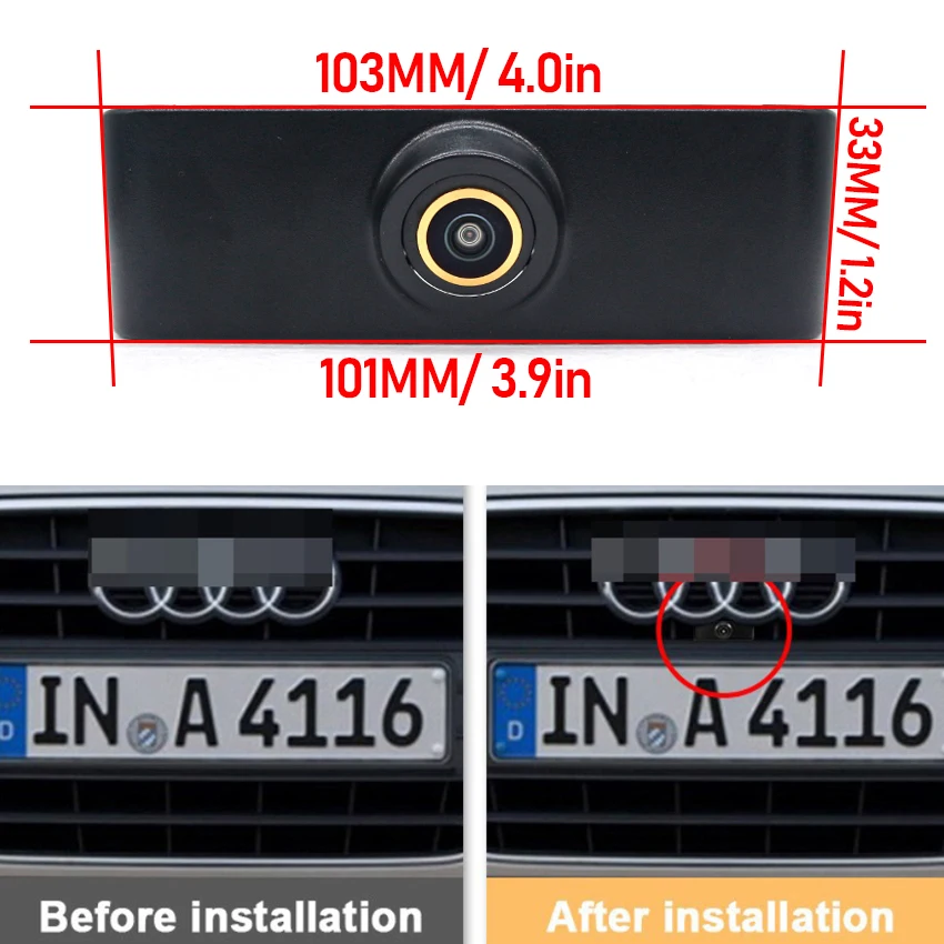 Audi A4 A4L B8 8K フロントカメラ 170° HD IP68防水