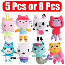 25cm 8Pcs Gabby doll house plush toy cartoon stuffed animal mermaid cat mermaid plush doll children's Christmas gift