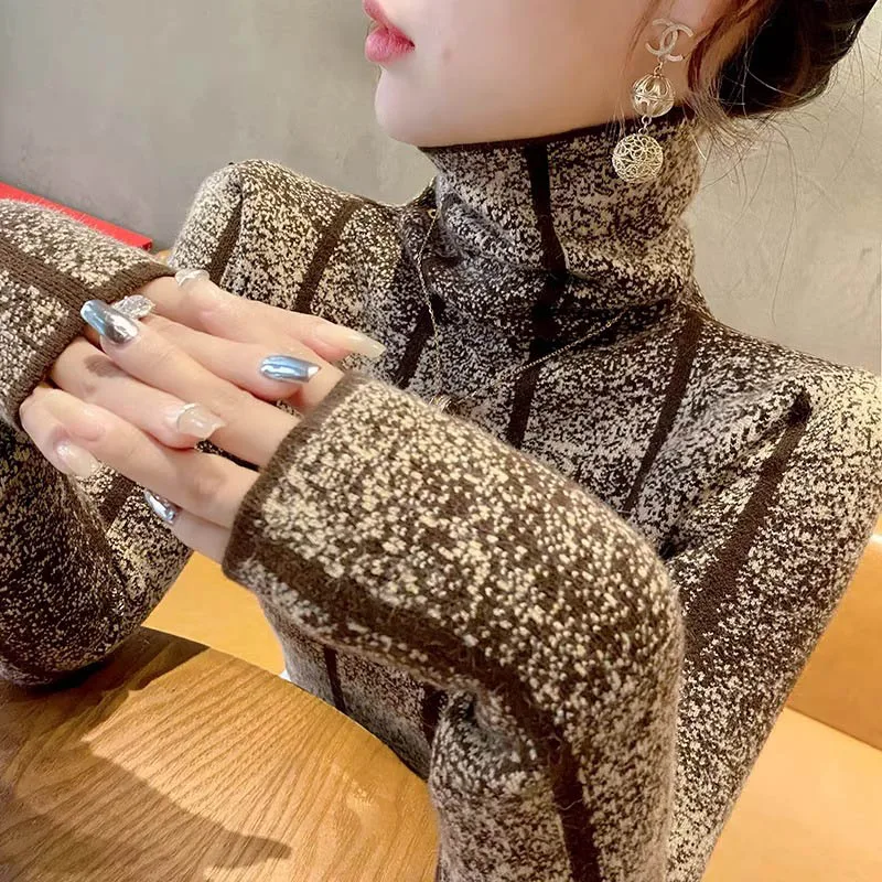 Winter Clothes Women Fashion Slim Interior Y2k Clothes Sweater Lady Soft Elasticity Chic Slim Knitted Pullovers