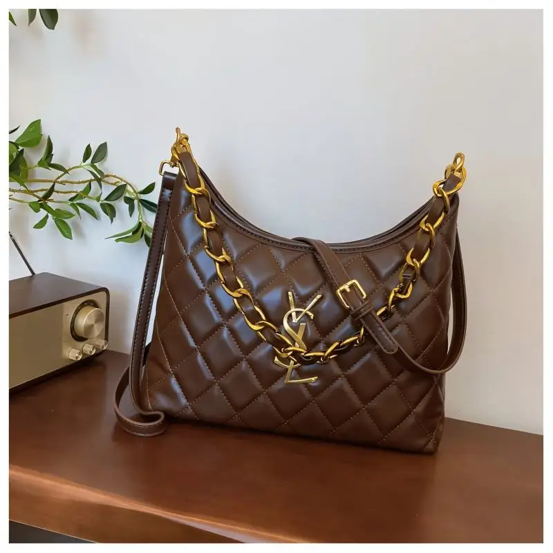 حقيبة على طراز المصمم - منتج ضرب 2025 - حقيبة كروس ريترو راقية مع حزام سلسلة كلاسيكي بنمط الماس - حقيبة كتف