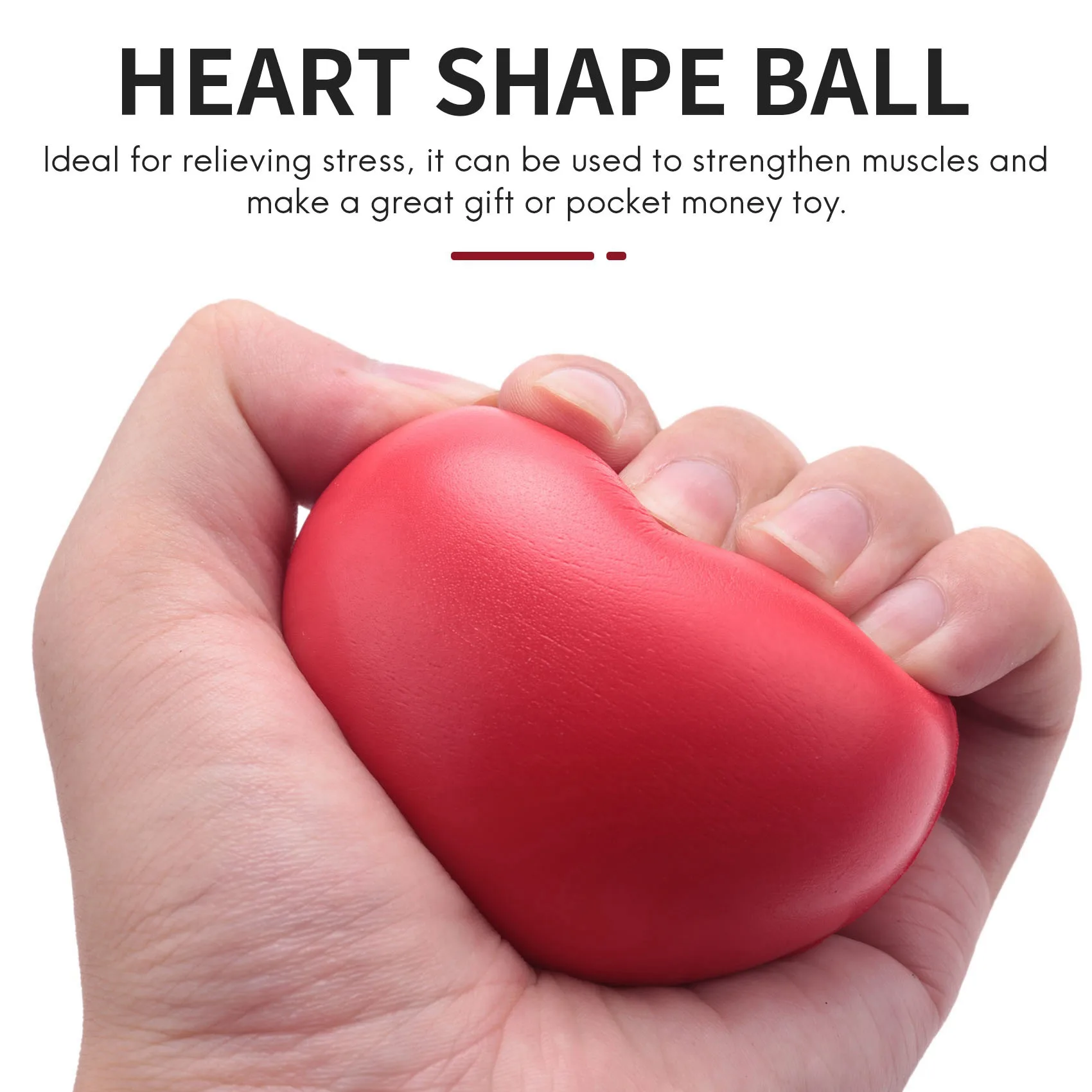 ABUM-10X Heart Stress Reliever Ball Red