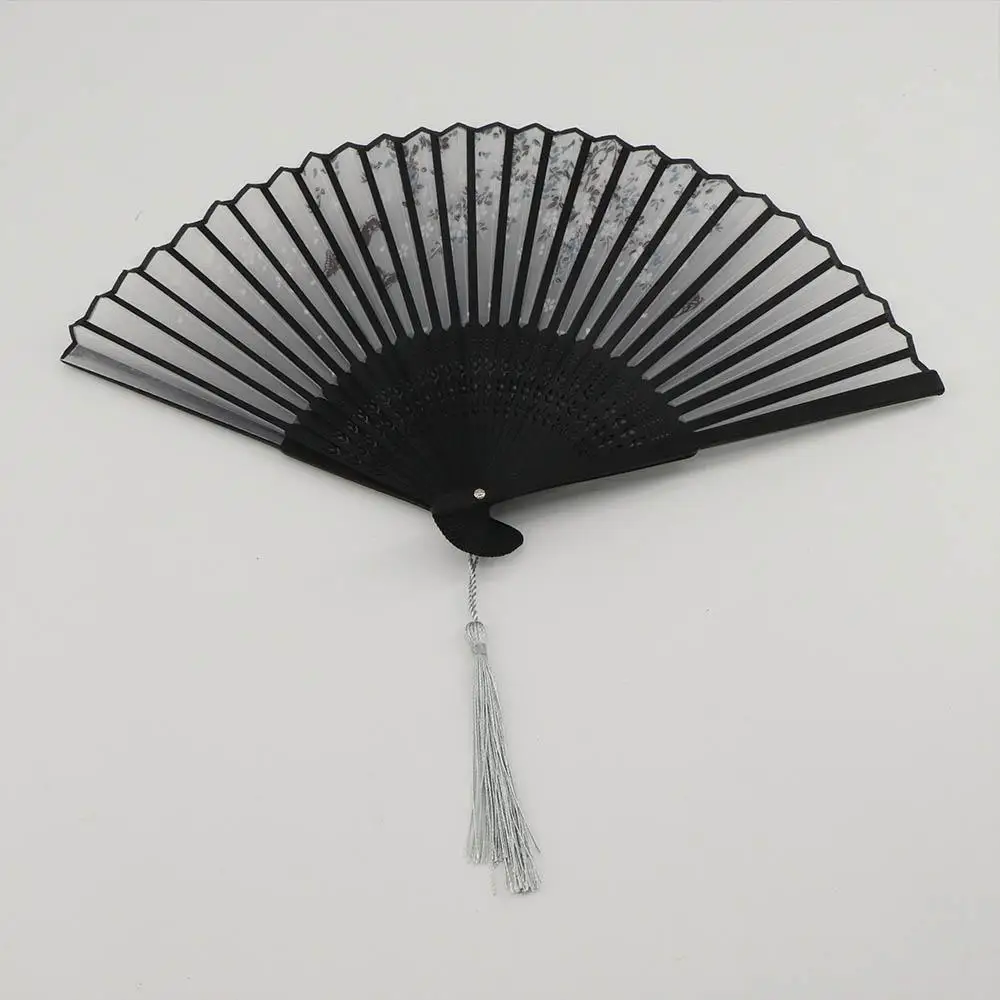 女性用竹模様折りたたみアートクラフト手持ちシルク写真撮影用小道具ツール手持ち花扇子ダンス手持ちシルク扇子折りたたみ扇子